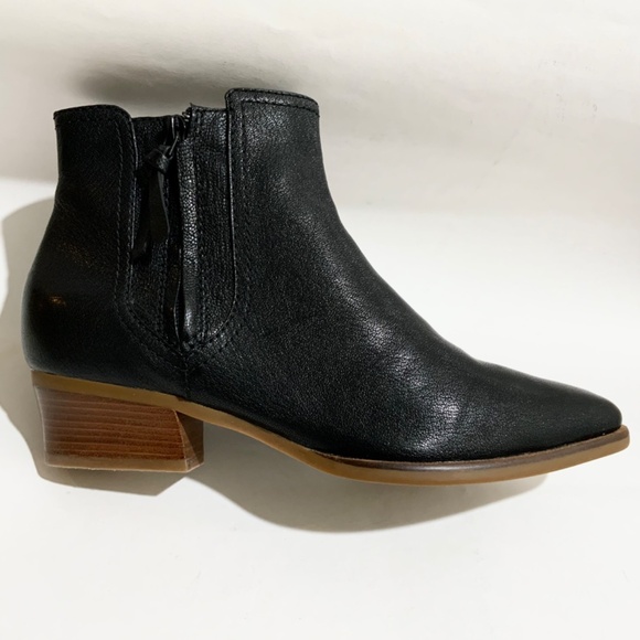 Cole Haan Women's Nella Booties (65mm)Block Heel Black Leather Ankle Boots 9 - Picture 6 of 13